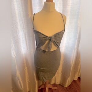 NAUTICAL MIDI DRESS WITH FRONT CUTOUT